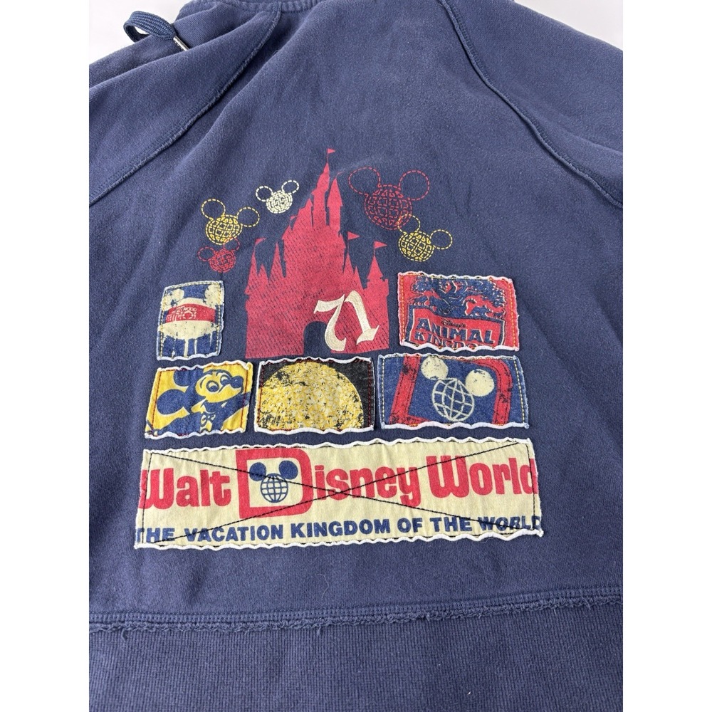 Disney Hoodie Womens Small Blue Sweatshirt 1971 Park Throwback Long Sleeve - Picture 5 of 8